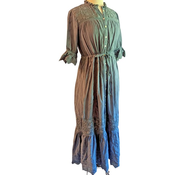 Sundance Dresses Sundance Womens Dusty Blue 0 Cotton Lace Maxi